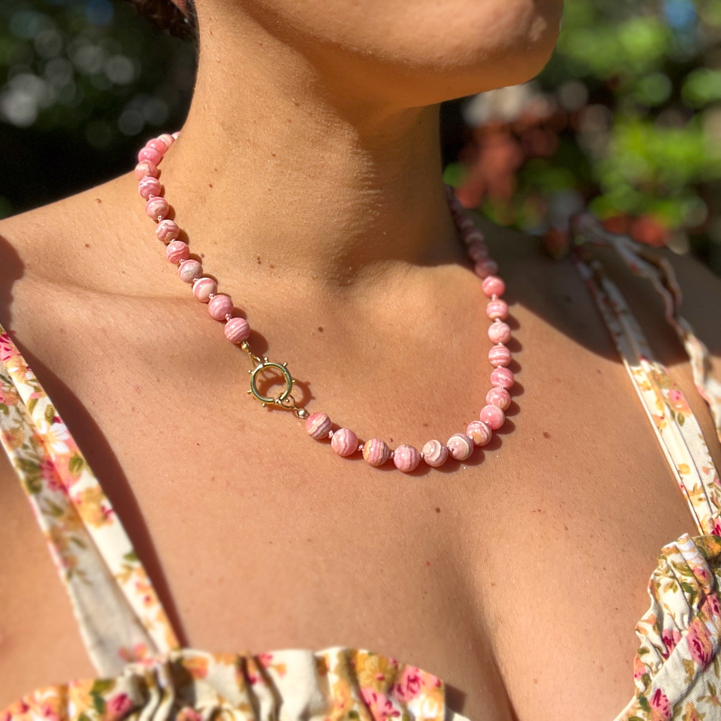 Rhodocrosite Beaded Necklace