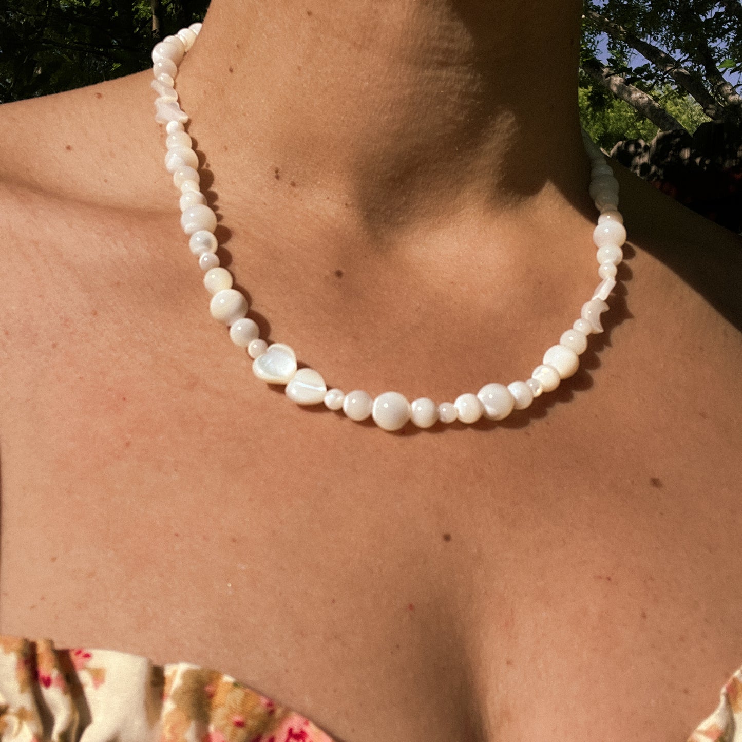 Mother of Pearl Beaded Necklace