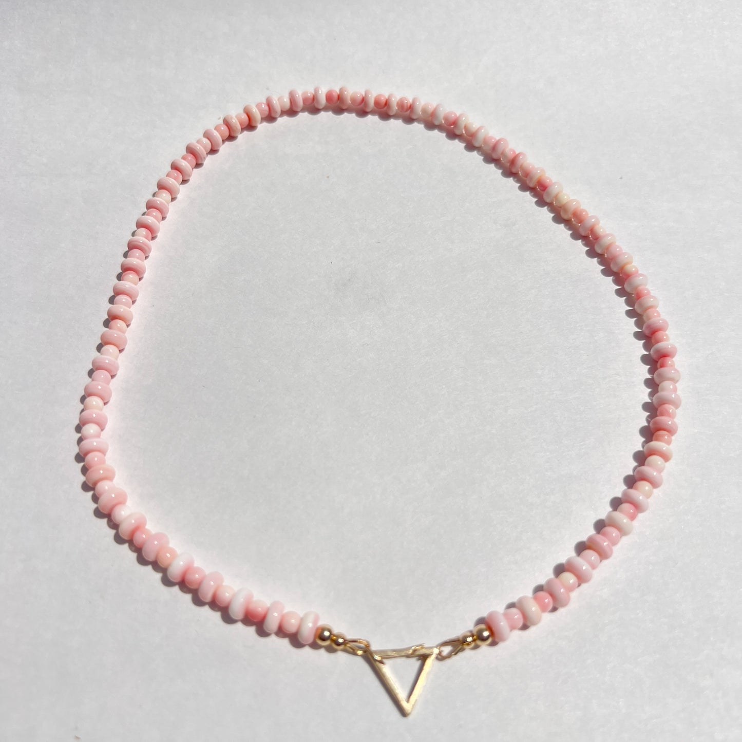 Pink Conch Shell Beaded Necklace