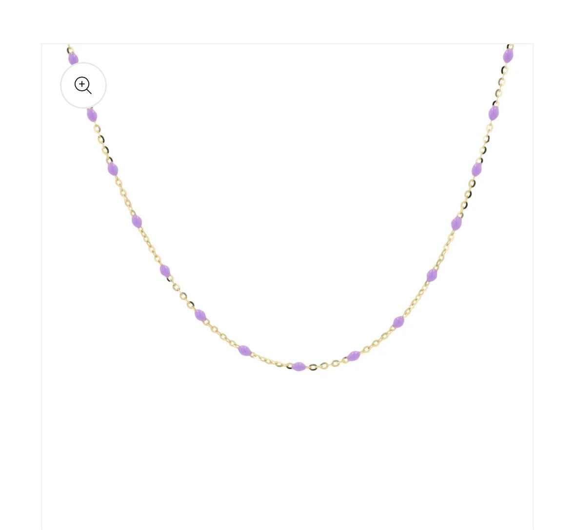 14KY Gold Lavender Enamel Chain Necklace