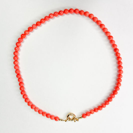 Orange Coral Beaded Necklace