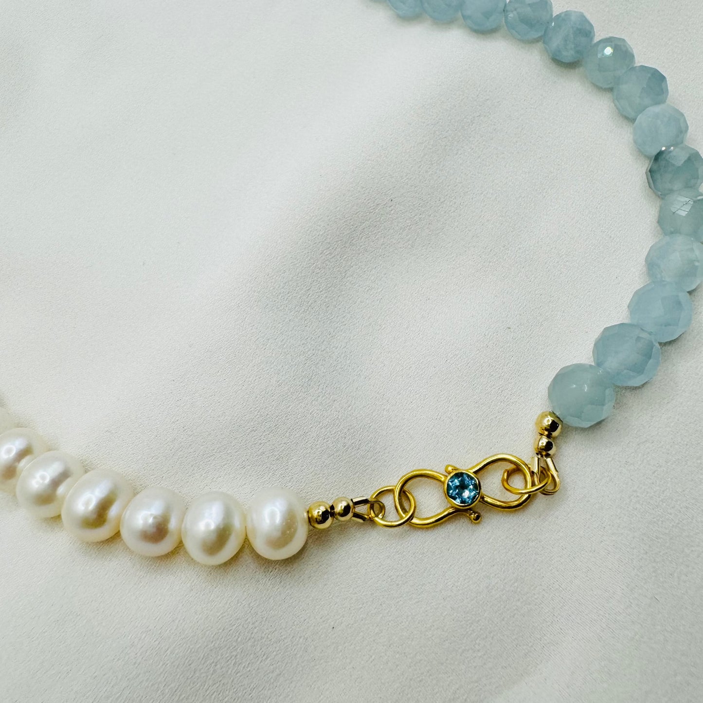 Aquamarine Pearl Necklace