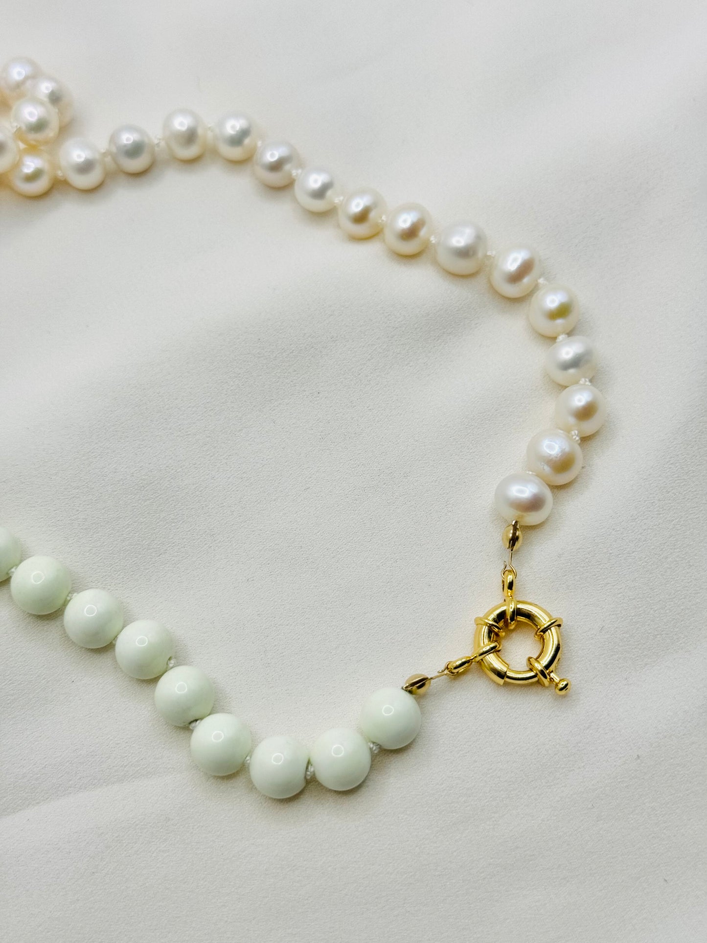 Lemon Chrysoprase Pearl Necklace