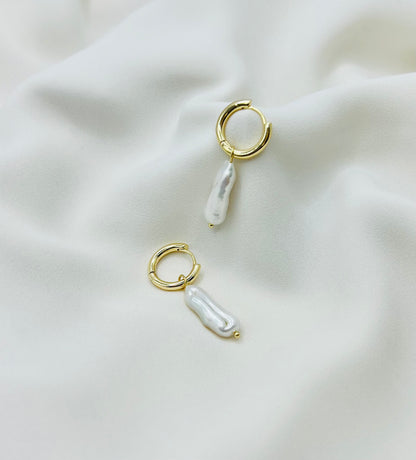 Pearl Huggie Earrings