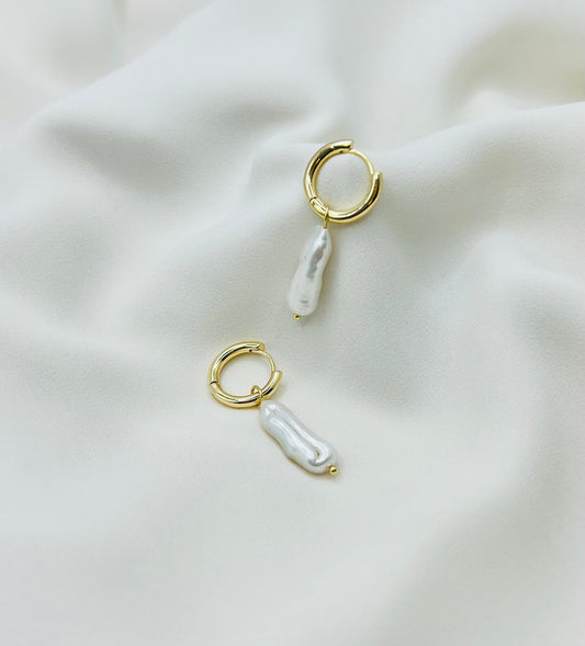 Pearl Huggie Earrings