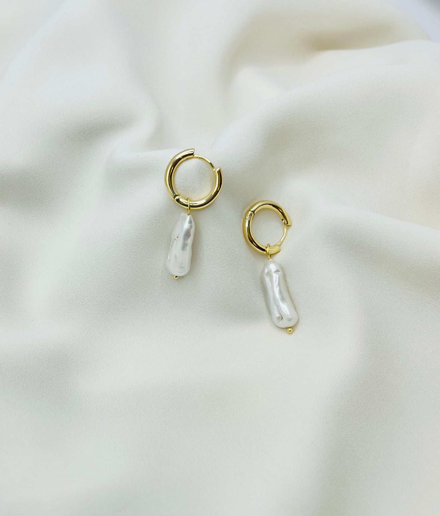 Pearl Huggie Earrings