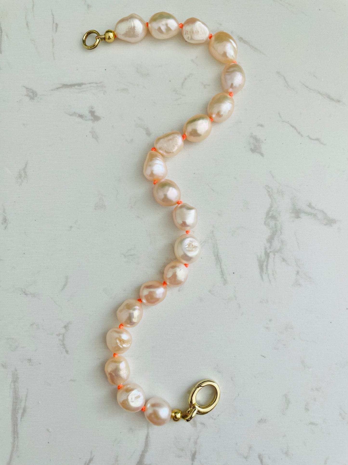 Peach Freshwater Pearl Bracelet