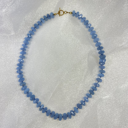 Blue Chalcedony Knotted Necklace