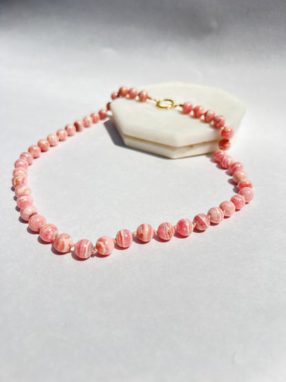 Rhodocrosite Beaded Necklace