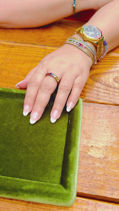 Natural Multi-Gemstone Ring in 10kt Yellow Gold