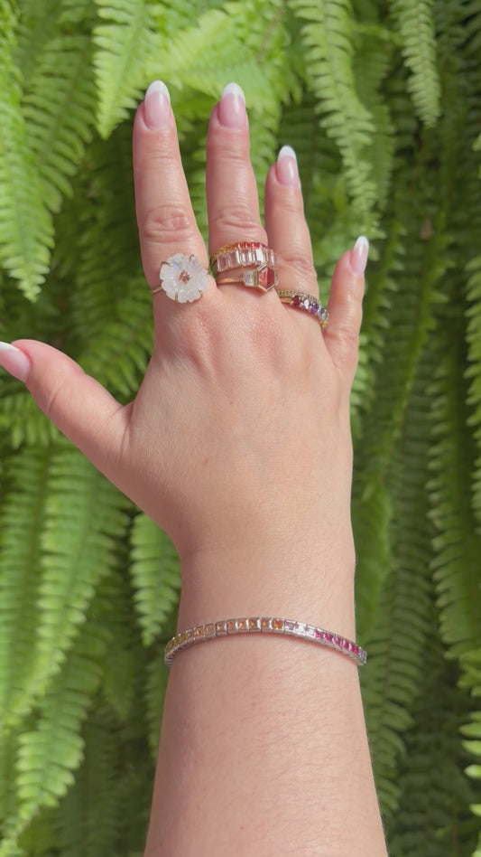 925 Silver and lab created gemstones tennis bracelet for tabbirosado